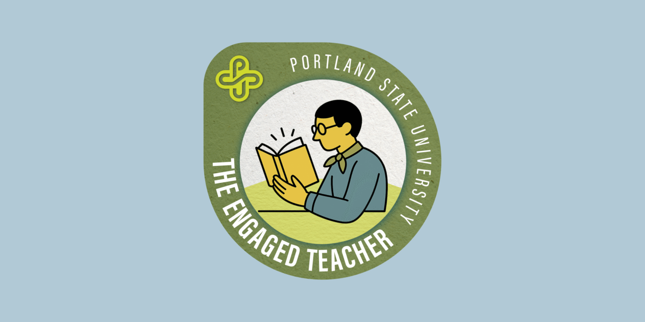 A circular digital badge for the