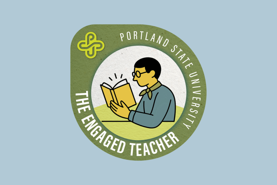 A circular digital badge for the